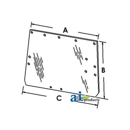 A & I Products Glass, Rear, used w/ Gas Strut 55" x37" x2" A-L36606